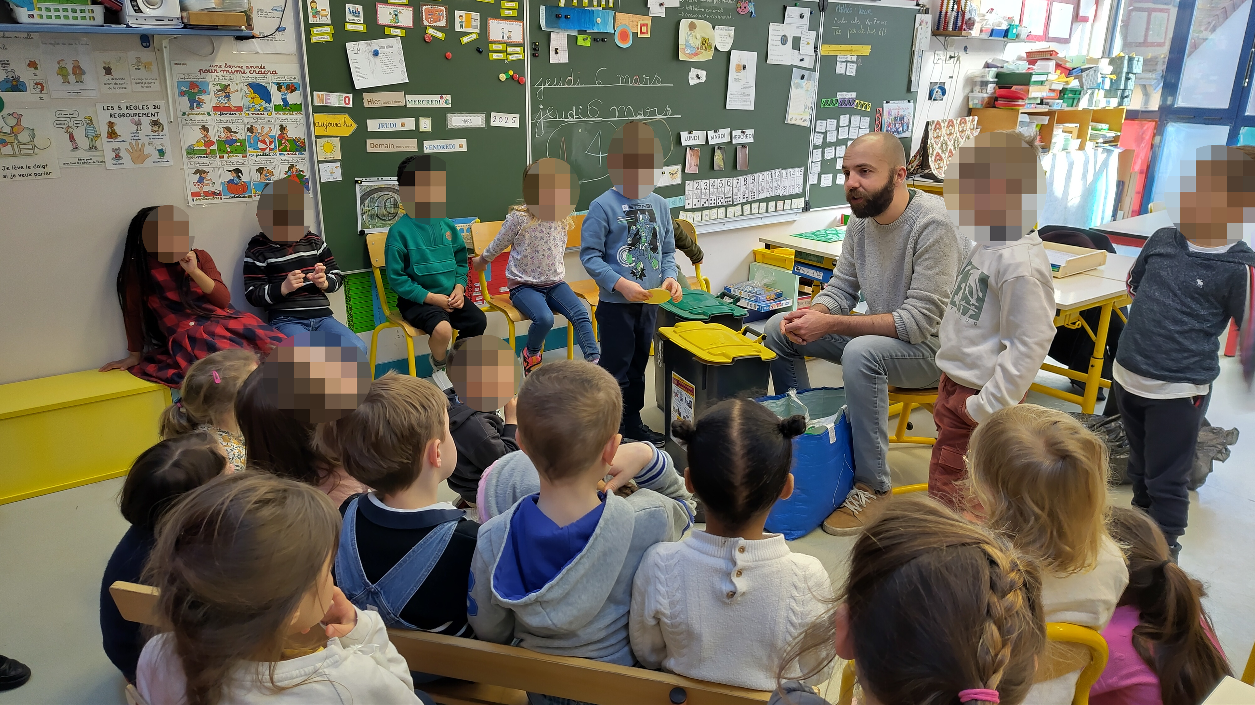 Animation sur le tri à l'école Saint Paul à Brou, 6 mars 2025